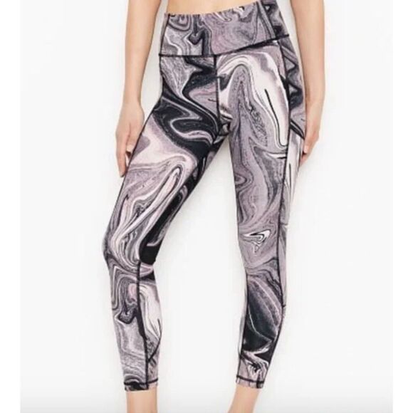 Victoria's Secret Pants - Victorias Secret Yoga Pants Leggings Size 12 Multicolor Marble Print Active Gym‎